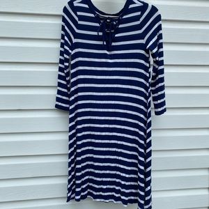 Striped tshirt dress with tie detail
